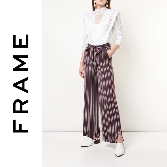 Frame Denim Pants - Frame Stripe Side Slit Easy Pant